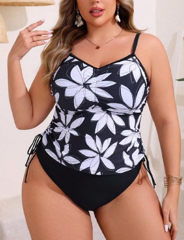 
						Costum de baie SHEIN CURVE, negru/alb