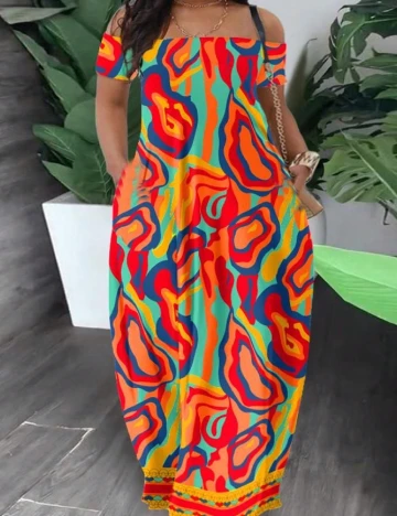 Rochie lunga SHEIN CURVE, mix culori