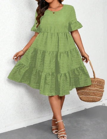 Rochie medie SHEIN CURVE, verde
