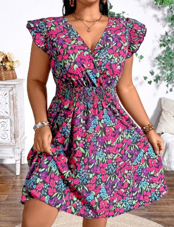 
						Rochie scurta SHEIN CURVE, floral print