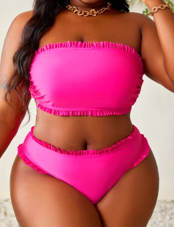 Costum de baie SHEIN CURVE, roz