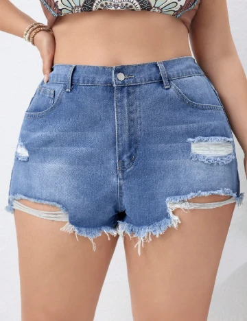 Pantaloni scurti SHEIN CURVE, albastru