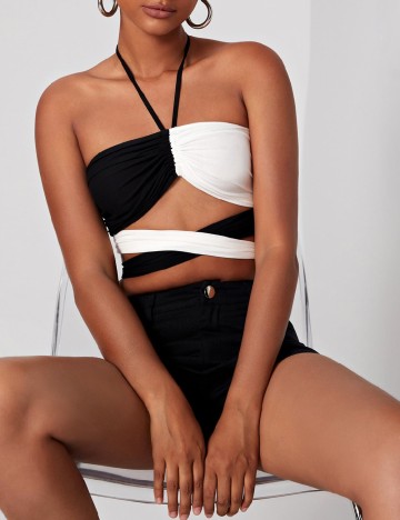 
						Compleu SHEIN, negru/alb