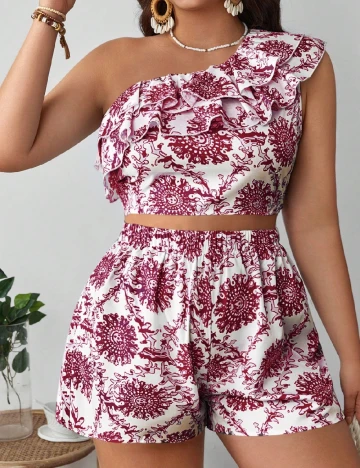 Compleu SHEIN CURVE, alb/rosu