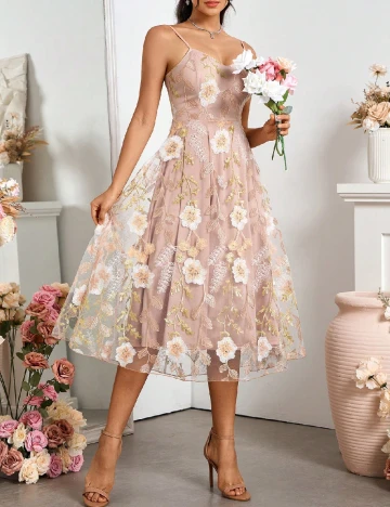 Rochie medie SHEIN, roz pudra