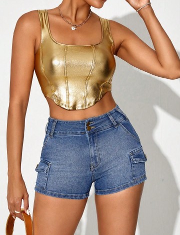 
						Pantaloni scurti SHEIN, albastru