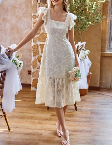 
						Rochie medie SHEIN, ecru