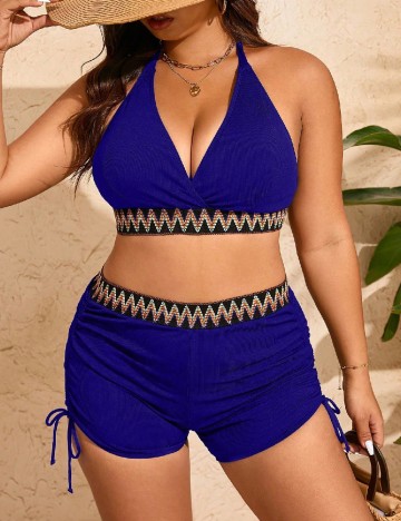 
						Costum de baie SHEIN CURVE, albastru