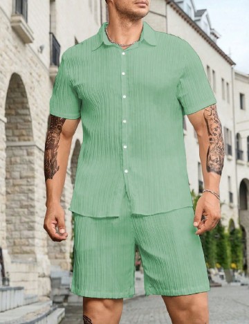 
						Compleu SHEIN Plus Size Men, verde