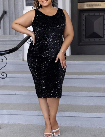 Rochie medie SHEIN CURVE, negru