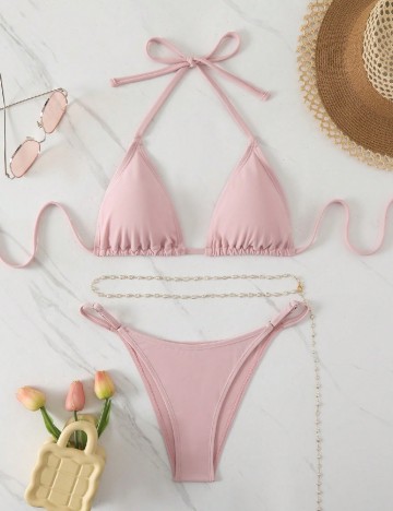 
						Costum de baie SHEIN, roz