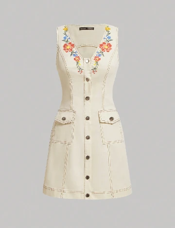 Rochie scurta SHEIN, crem