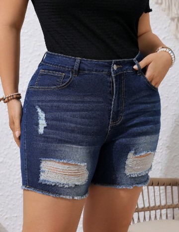 
						Pantaloni scurti SHEIN CURVE, albastru