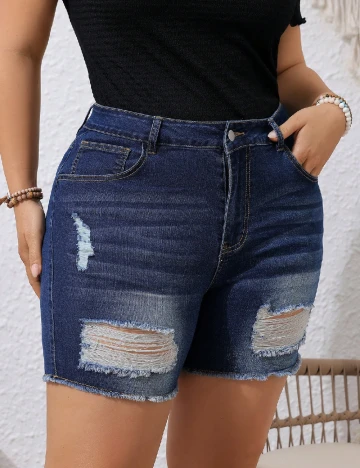 Pantaloni scurti SHEIN CURVE, albastru