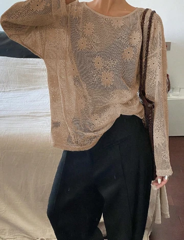 Bluza Oversize Dazy, maro deschis