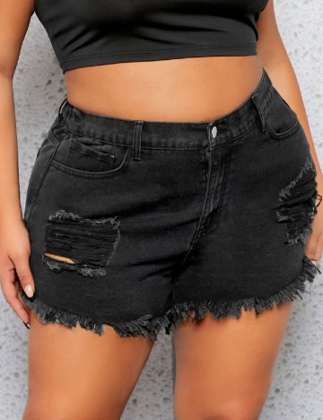 
						Pantaloni scurti SHEIN CURVE, negru