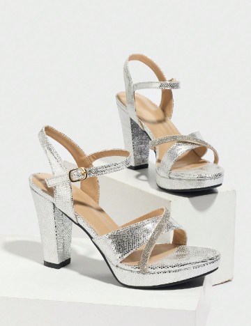 Sandale SHEIN, argintiu