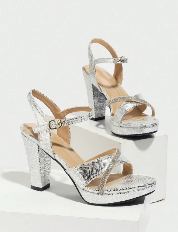 Sandale SHEIN, argintiu
