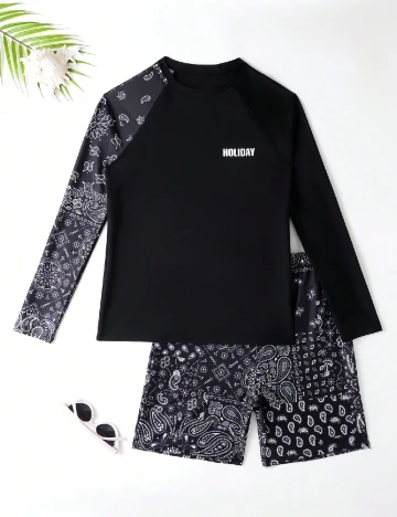 Compleu De Plaja Shein Kids, negru