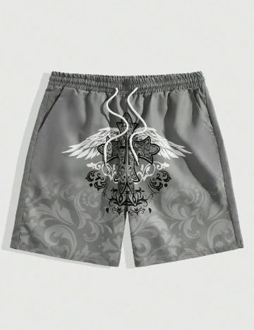 Pantaloni scurti Romwe, gri