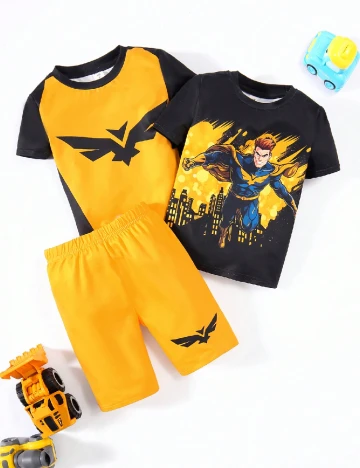 Compleu Shein Kids, negru/galben