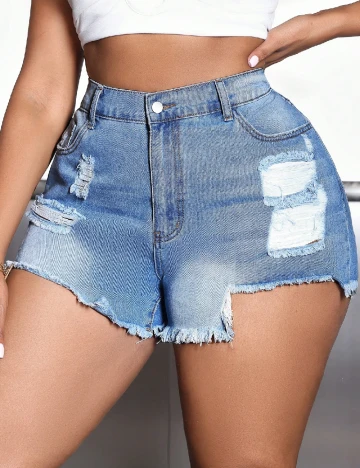 Pantaloni scurti SHEIN CURVE, albastru