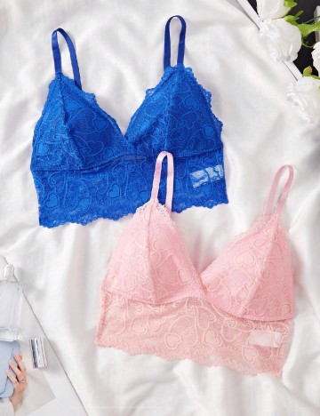 
						Set bustiere SHEIN, roz/albastru