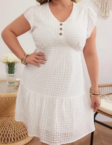 
						Rochie scurta SHEIN CURVE, alb