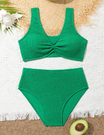 
						Costum de baie Shein Kids, verde