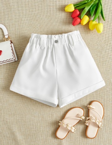 
						Pantaloni scurti Shein Kids, alb