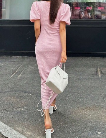 Rochie lunga Dazy, roz