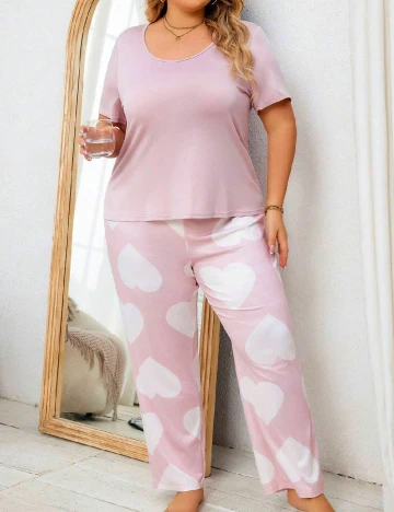 Pijama SHEIN CURVE, roz