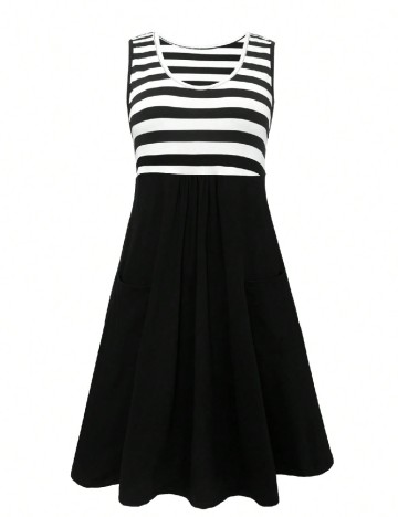 
						Rochie scurta SHEIN CURVE, negru/alb