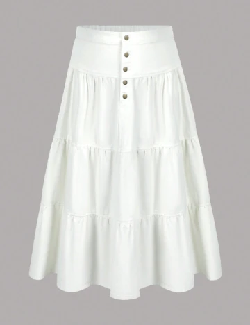 Fusta SHEIN CURVE, alb