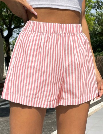 
						Pantaloni scurti SHEIN, roz/alb