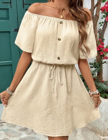 Rochie scurta SHEIN, crem