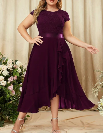 Rochie medie Miusol Plus Size, mov