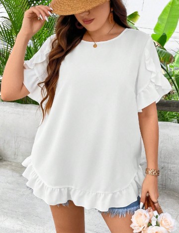 
						Bluza SHEIN CURVE, alb