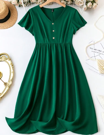 Rochie medie SHEIN CURVE, verde