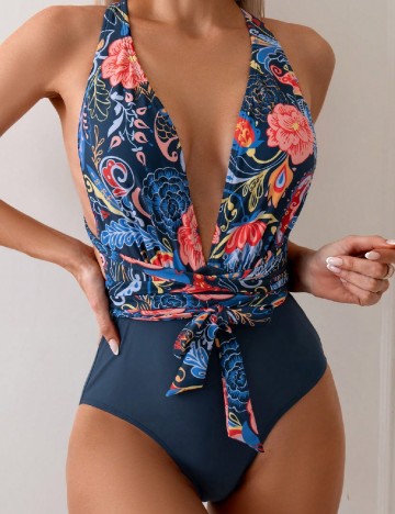 
						Costum de baie SHEIN, bleumarin