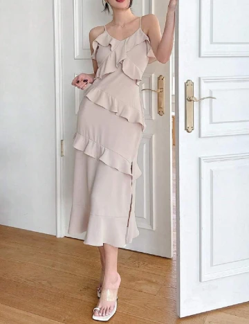 Rochie medie Dazy, crem