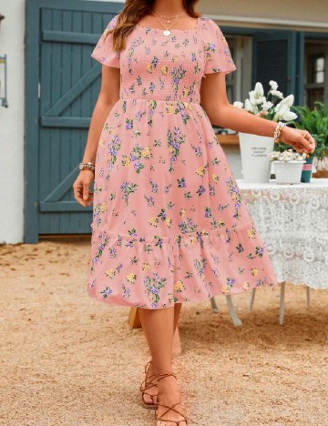 
						Rochie medie SHEIN CURVE, roz