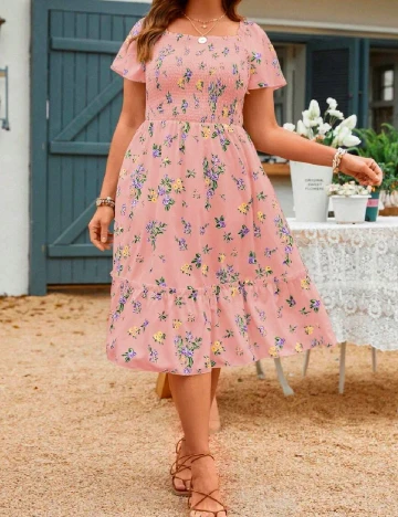 Rochie medie SHEIN CURVE, roz