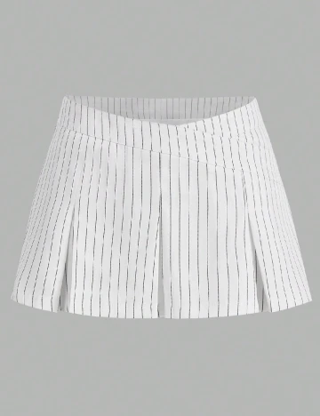 Fusta pantalon SHEIN, alb/negru