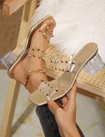 Saboti SHEIN, transparent/crem