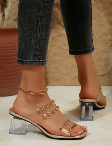 Saboti SHEIN, transparent/crem