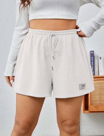 
						Pantaloni scurti SHEIN CURVE, alb