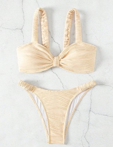 
						Costum de baie SHEIN, crem