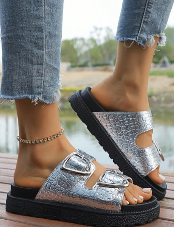 Slapi SHEIN, argintiu