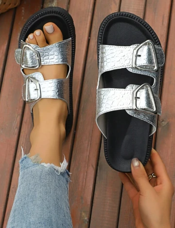 Slapi SHEIN, argintiu